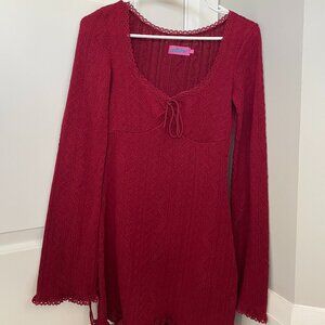 Edikted Krista Lacey Knit Mini Dress